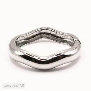 دستبند بنگل پهن مدل موج‌دار