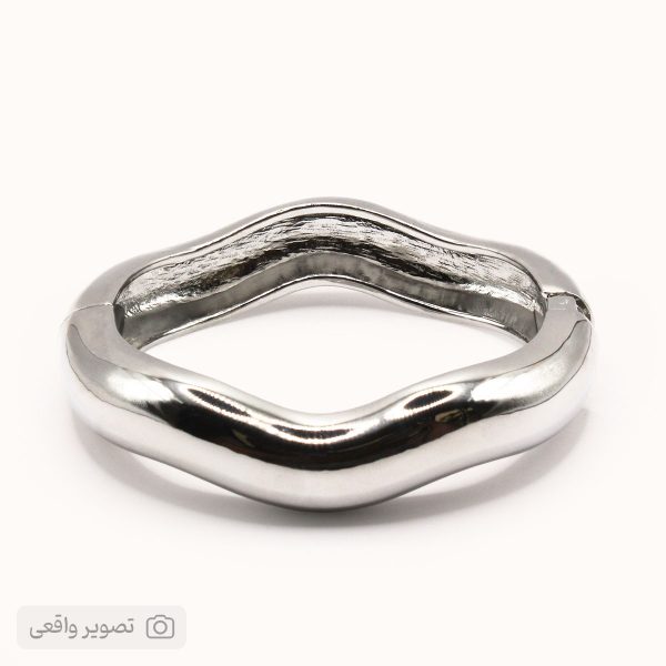 دستبند بنگل پهن مدل موج‌دار