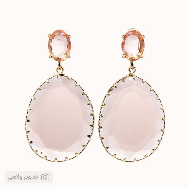 گوشواره آویز کریستالی مدل اشکی ۰۱