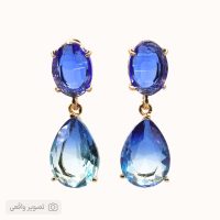 گوشواره آویز کریستالی مدل اشکی ۰۳