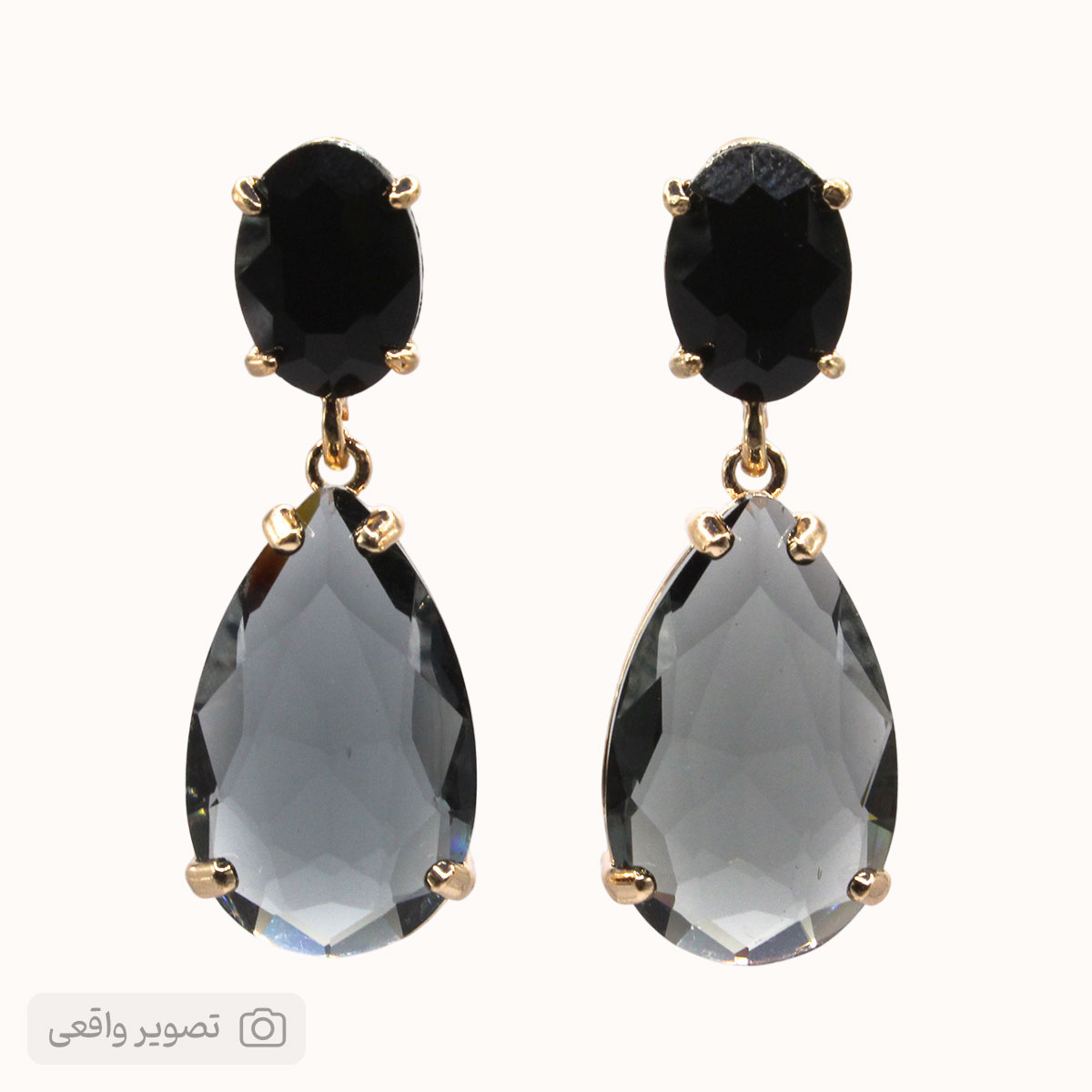 گوشواره آویز کریستالی مدل اشکی ۰۲
