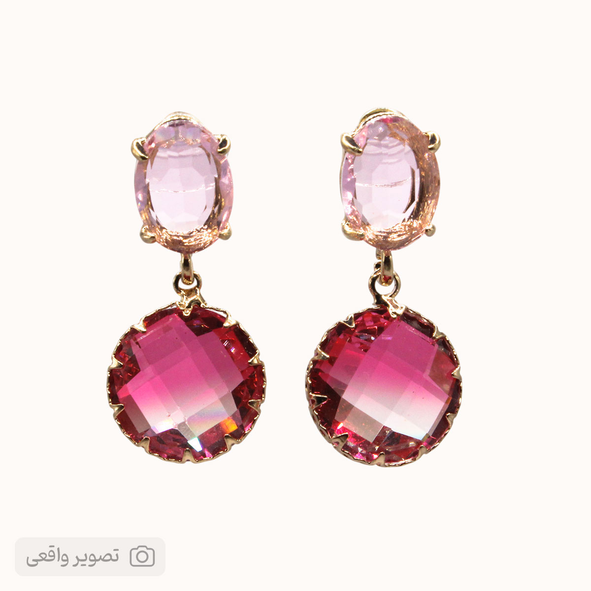 گوشواره آویز کریستالی مدل دایره