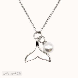 گردنبند دخترانه مدل دم وال و گوی مروارید