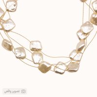 گردنبند مروارید دخترانه مدل سنگی