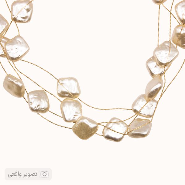 گردنبند مروارید دخترانه مدل سنگی