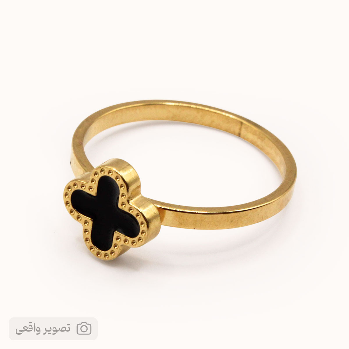 انگشتر ونکلیف مشکی زنانه طرح گل
