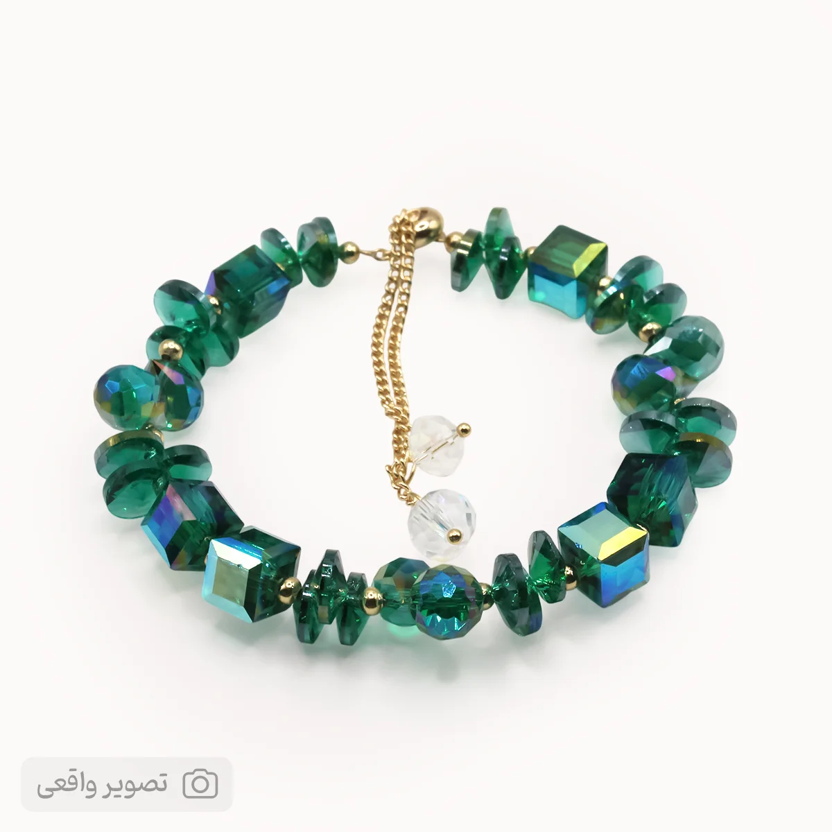 دستبند دخترانه کریستالی طرح سواروسکی (سبز) | فروشگاه اینترنتی زابزبا