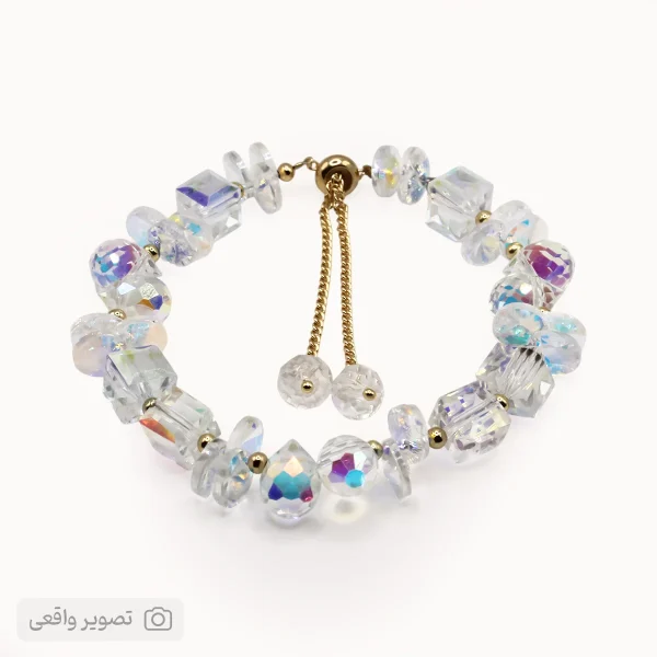 دستبند دخترانه کریستالی طرح سواروسکی (شفاف) | فروشگاه اینترنتی زابزبا