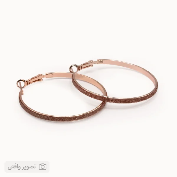 گوشواره حلقه‌ای زنانه شاینی مدل 01 رزگلد| فروشگاه اینترنتی زابزبا