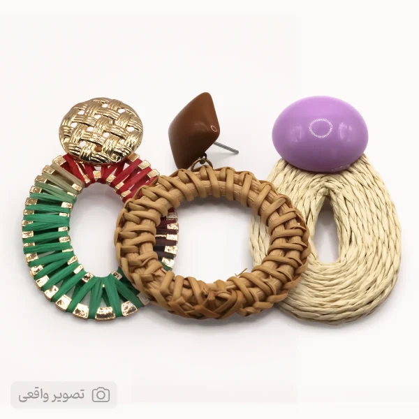 گوشواره آویز حصیری دخترانه | فروشگاه اینترنتی زابزبا
