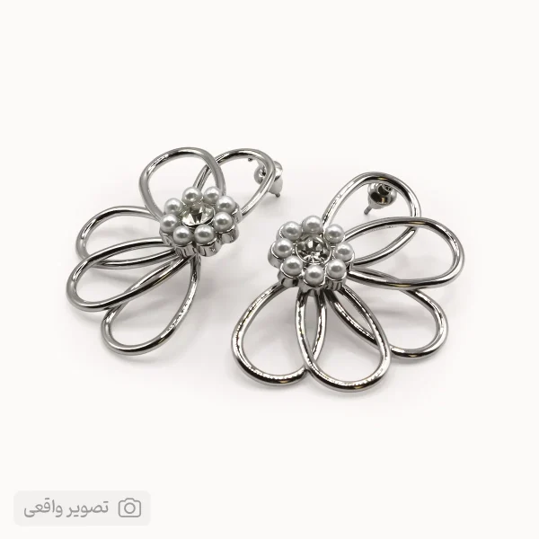 گوشواره مرواریدی دخترانه طرح گل | فروشگاه اینترنتی زابزبا