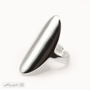 انگشتر دخترانه مینیمال طرح بیضی پهن