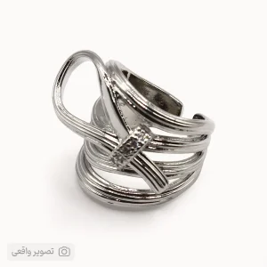 انگشتر زنانه نگین‌دار طرح گره پاپیونی