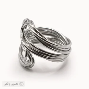 انگشتر دخترانه مینیمال طرح سیم‌پیچ